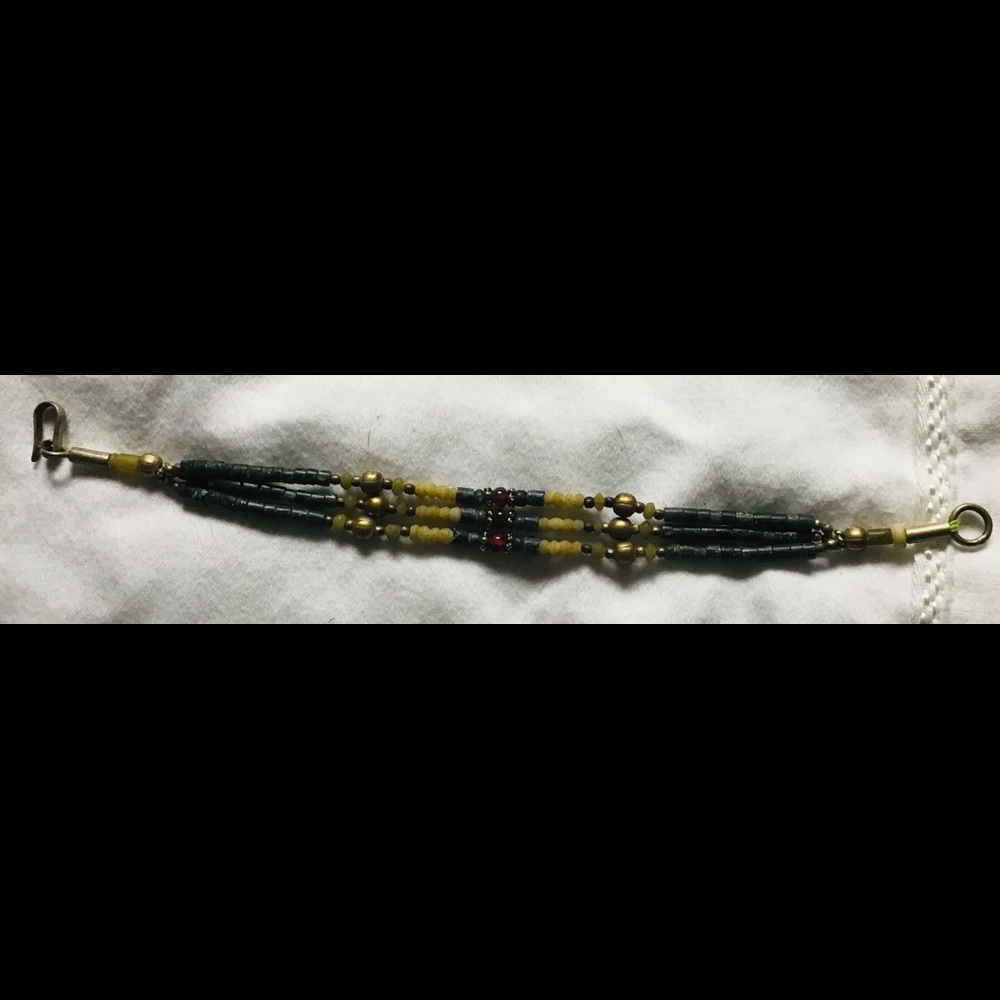Genuine Jade & onyx bracelet.